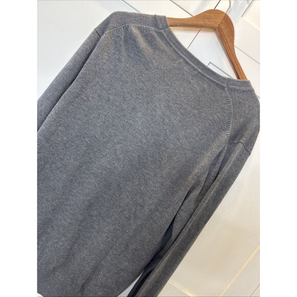 Land's End Men's M Sweater gray Cardigan Vneck Pockets long sleeve Supima Cotton - Picture 13 of 13